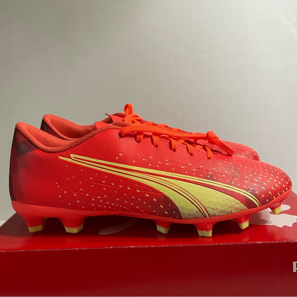 Puma, Men Size 11, Ultra Play FG/AG, Coral-Fizzy, Light-Black - Picture 7 of 14